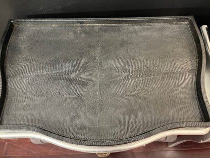 Pair Of Fendi Canova Silver Leaf Nightstands