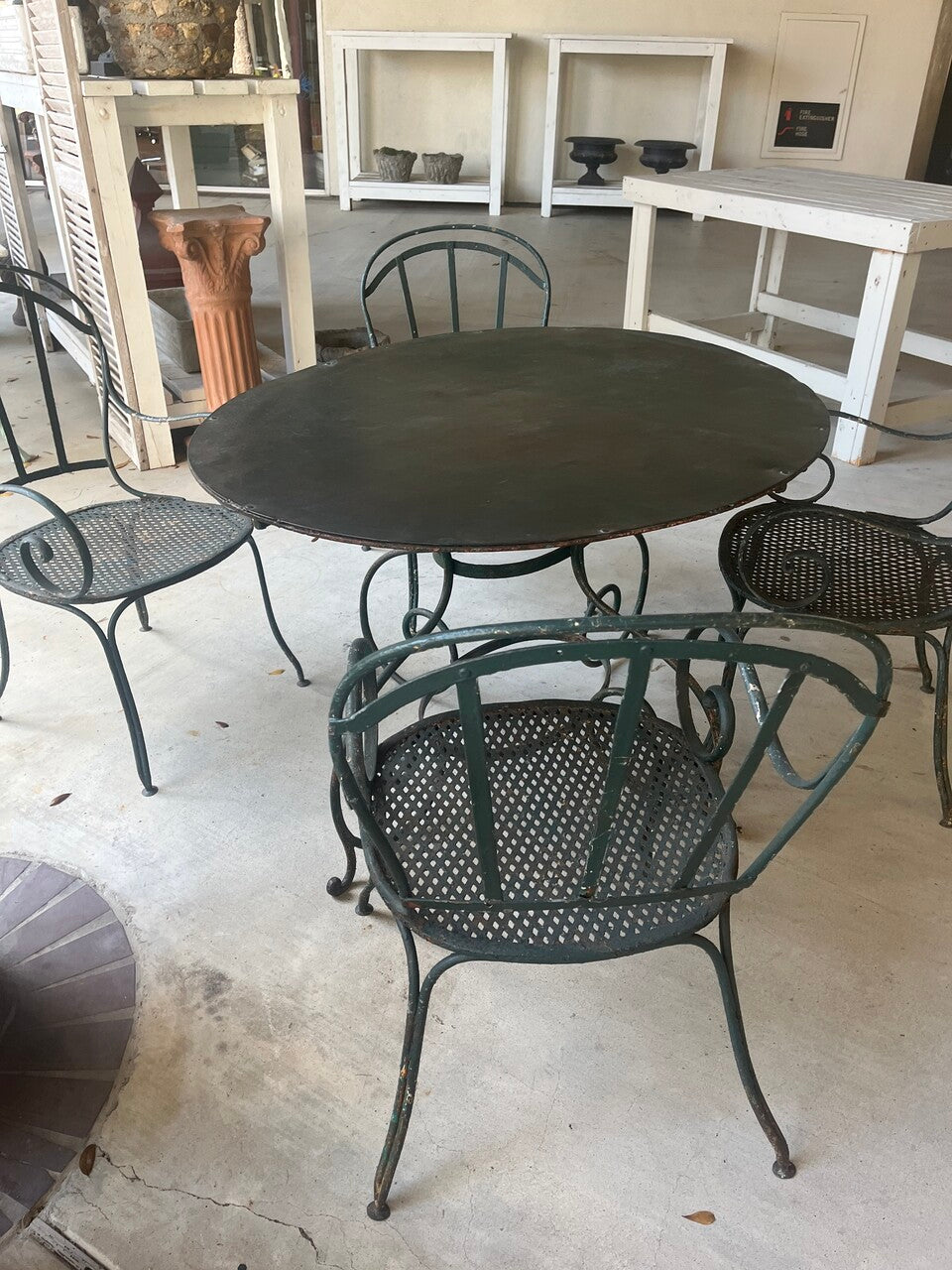 Vintage French Garden Table and 4 Chairs