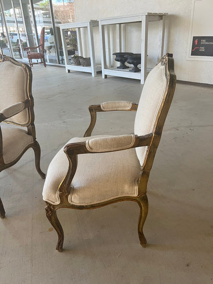Pair 19th Century Italian Regency Armchairs
