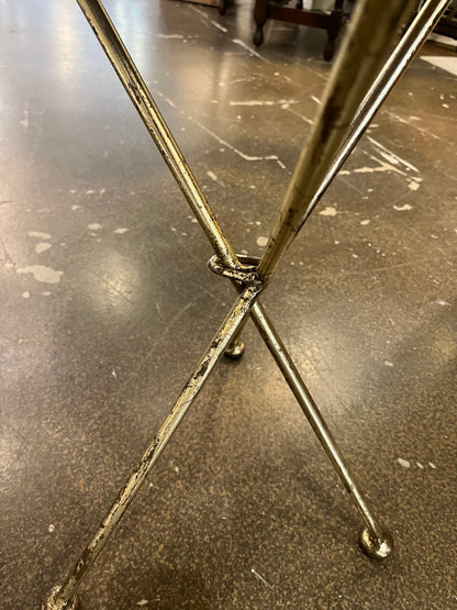Pair of Italian Gold Folding Mosaic Side Tables