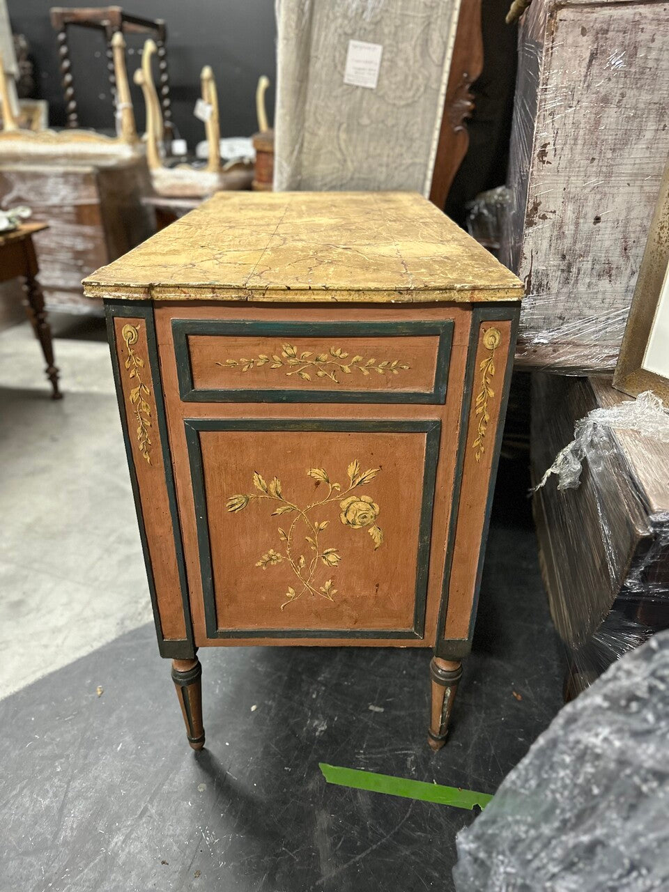 Early 20th Century Painted Italian Neoclassical Style Three Drawer Commode
