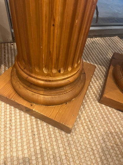 Pair Tall Neoclassical French Pine Columns