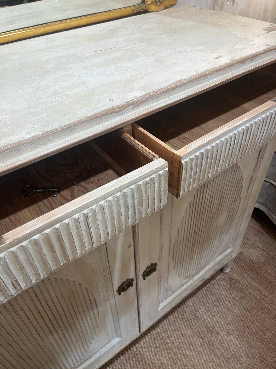 19th Century Gustavian Painted Sideboard Cabinet