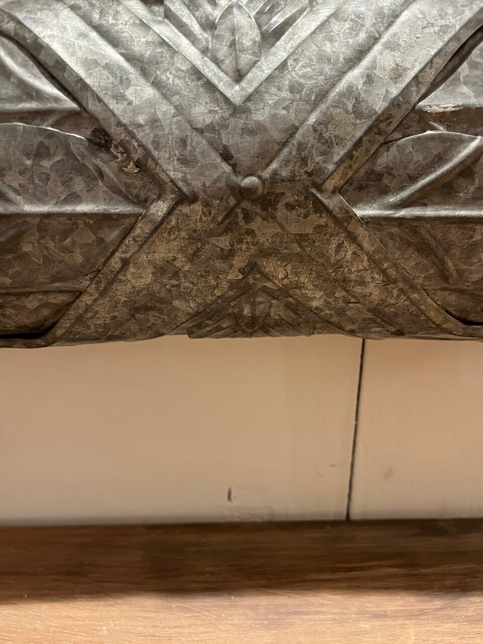 Fabulous Textured Zinc Palm Motif Mirror