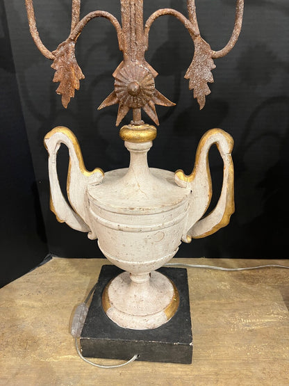 Pair of Italian Gilt Metal 2 light Candle Prickets