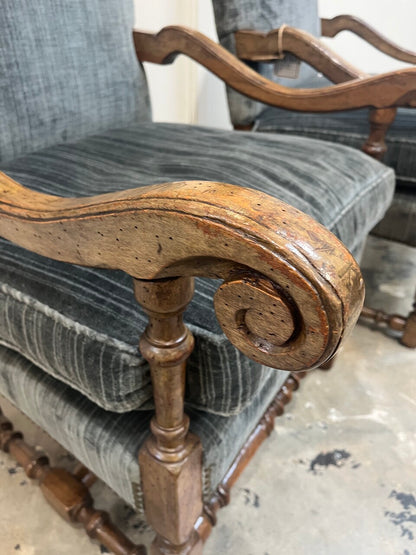 Pair 19th Century French Louis XIV Armchairs
