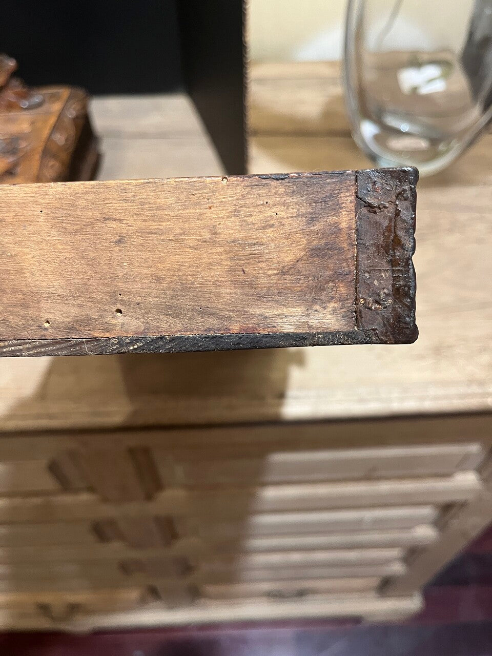 19th C Black Forest Dressing Table w/ Drawer and Mirror