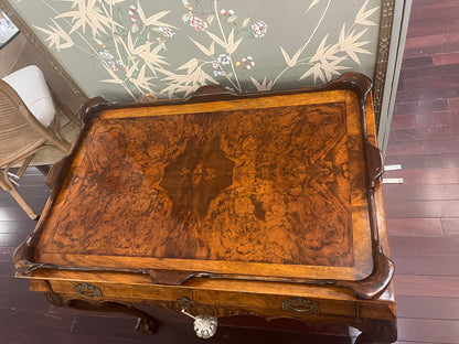 19th Century Book-matched Walnut Burl Tea Table