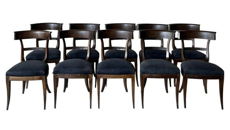 18th Century Italian Klismos Chairs, Set of 10