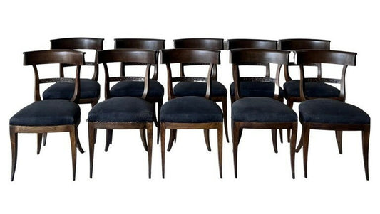 18th Century Italian Klismos Chairs, Set of 10