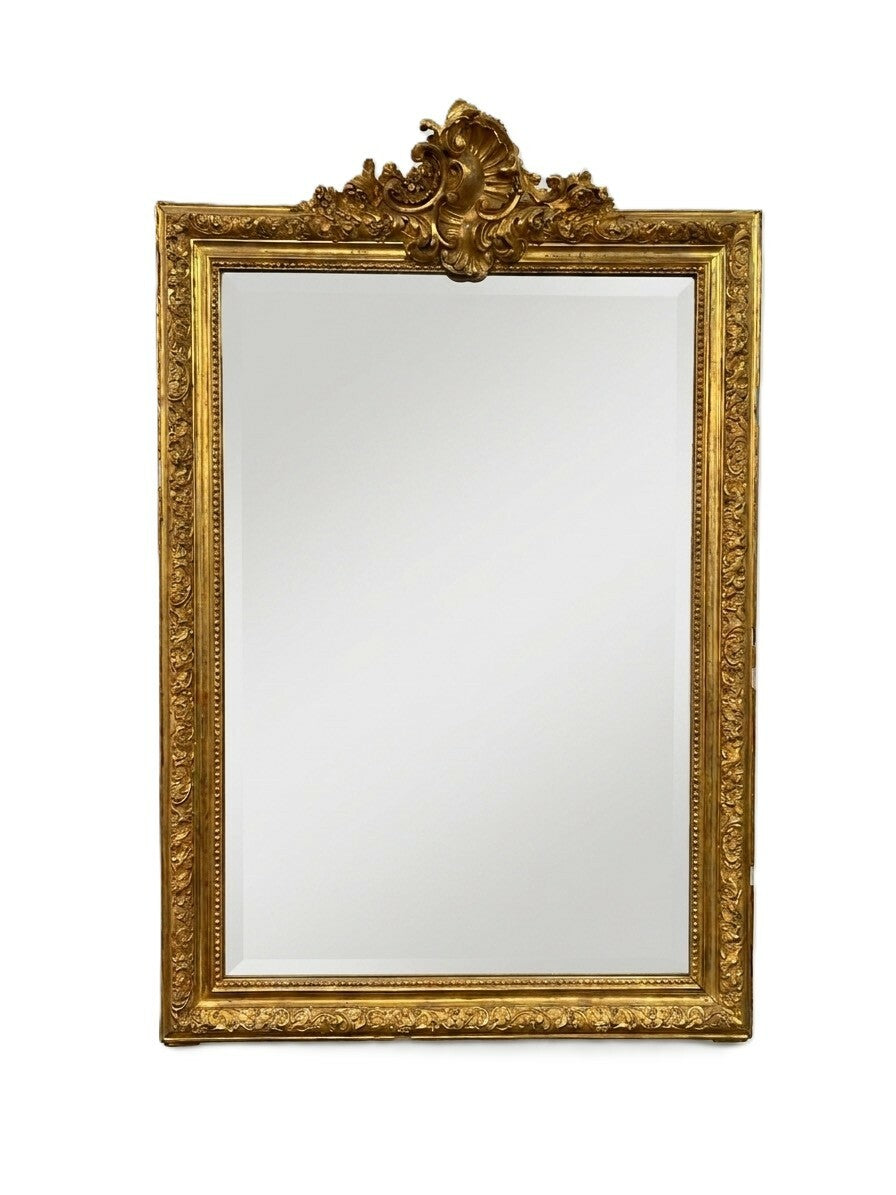 Antique Gold Gilt Over Mantle Mirror