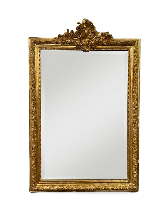 Antique Gold Gilt Over Mantle Mirror