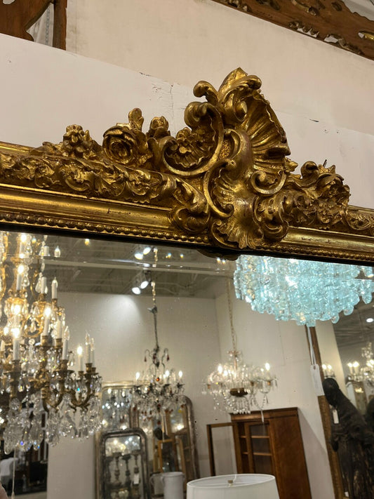 Antique Gold Gilt Over Mantle Mirror