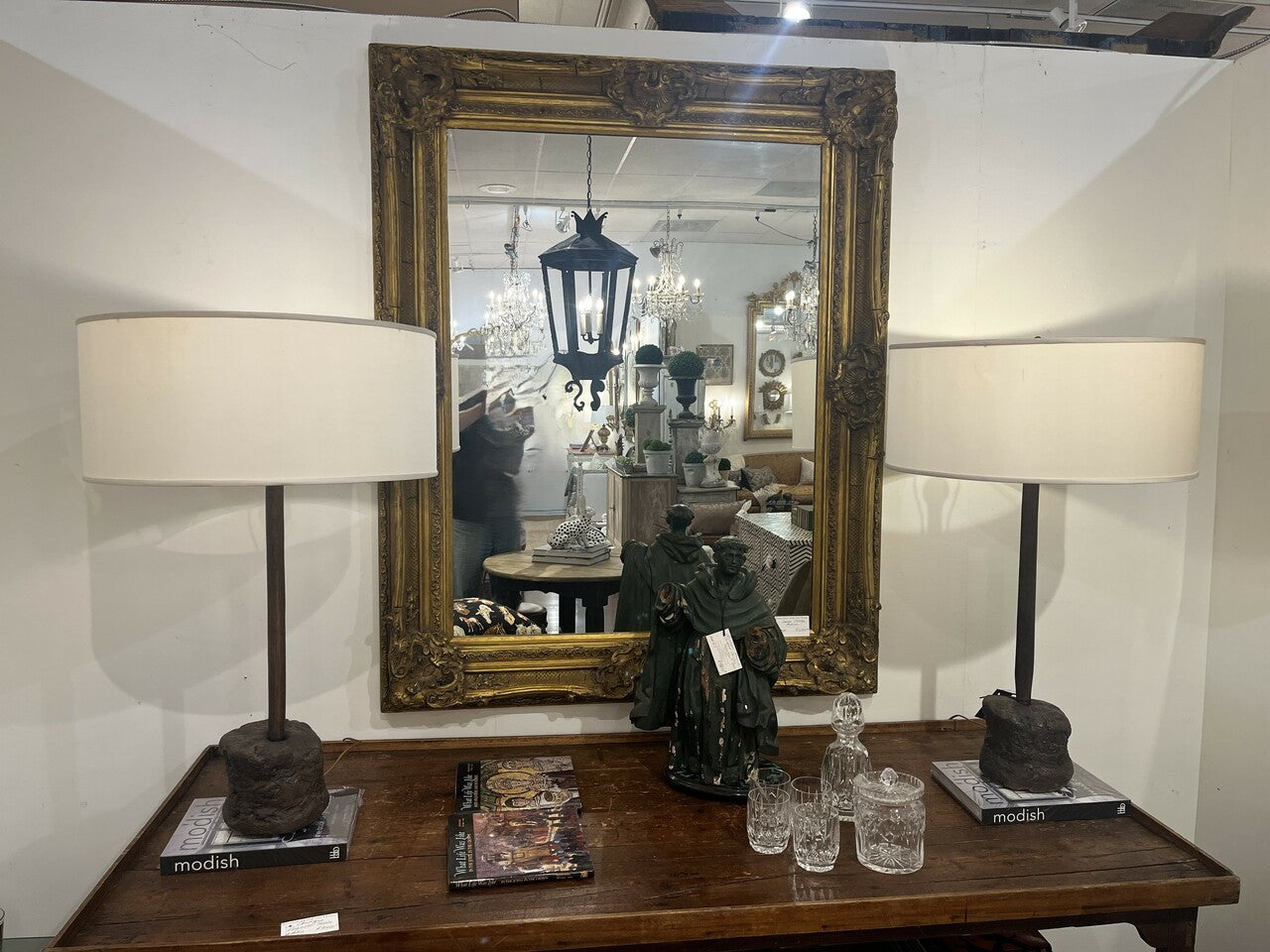 Amazing Pair Burl Root Table Lamps