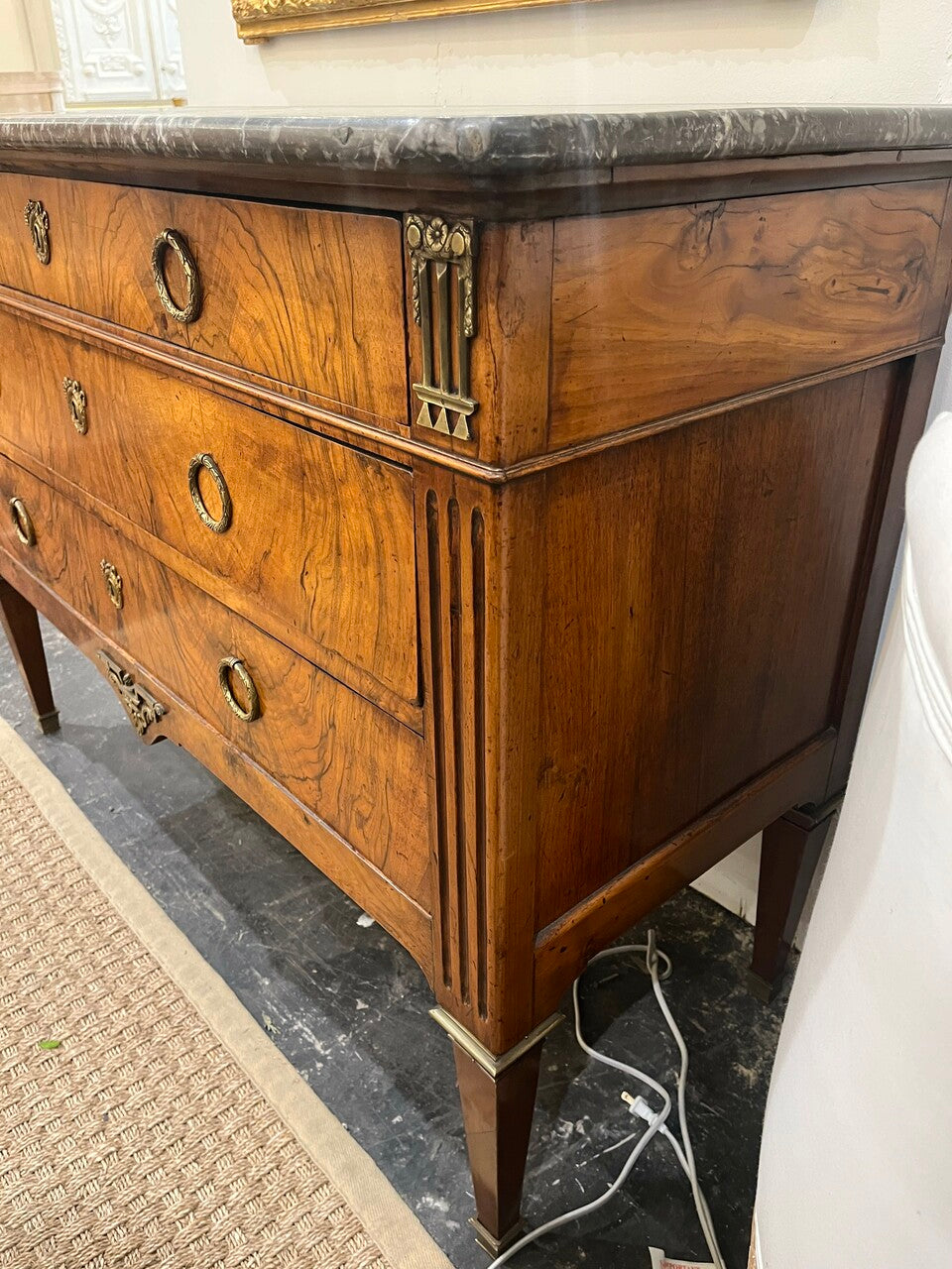 Italian 3 Drawer Commode with Marble Top