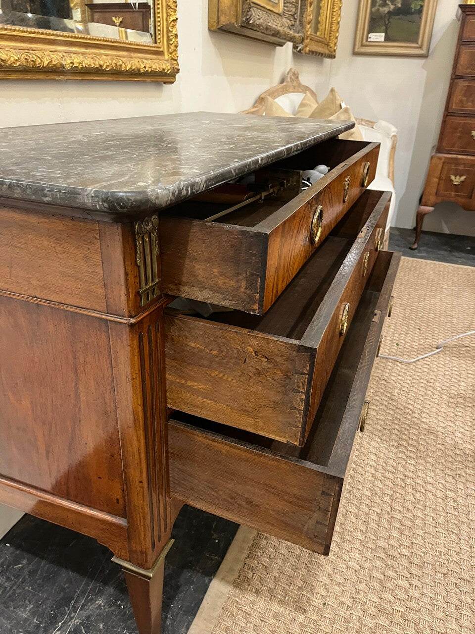 Italian 3 Drawer Commode with Marble Top