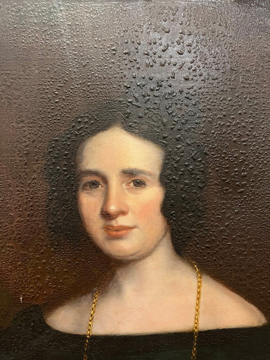 19th Century Oil on Canvas Portrait of Lady