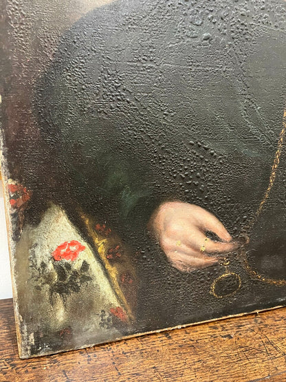 19th Century Oil on Canvas Portrait of Lady