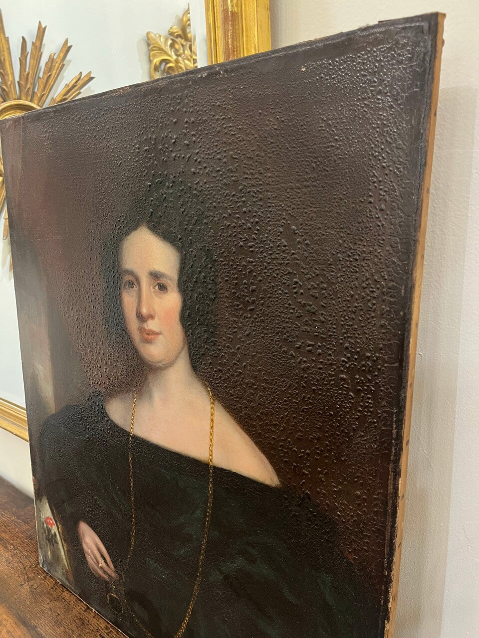 19th Century Oil on Canvas Portrait of Lady