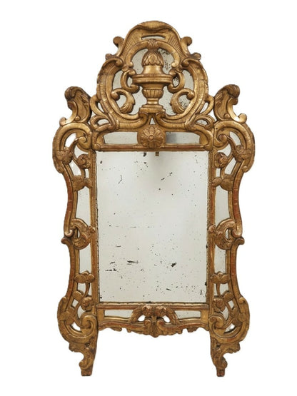 18th Century French Giltwood Carved Mirror