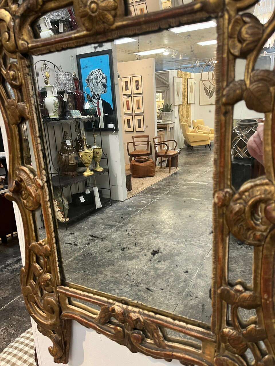 18th Century French Giltwood Carved Mirror
