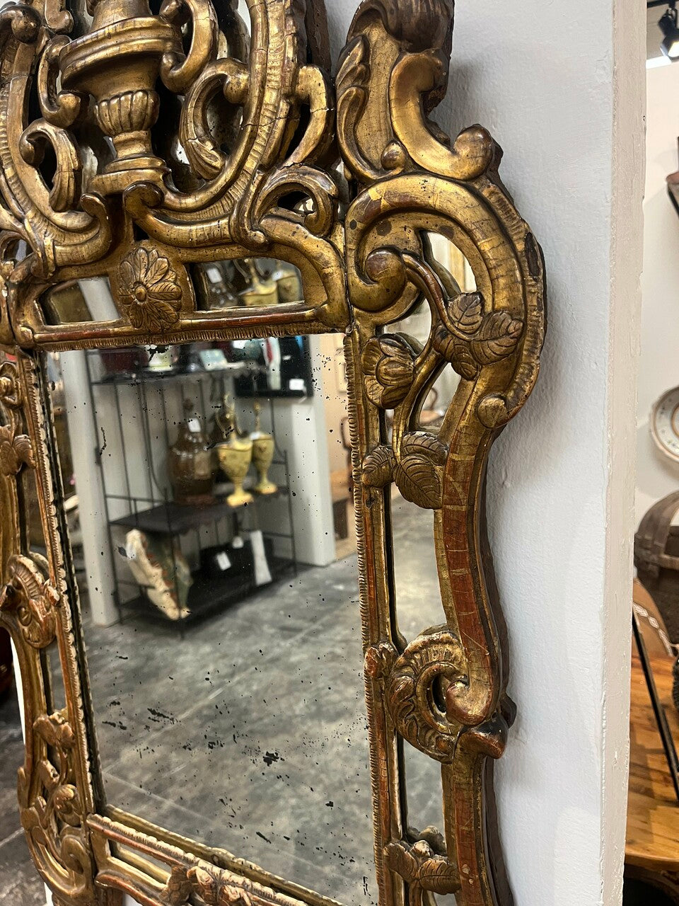 18th Century French Giltwood Carved Mirror