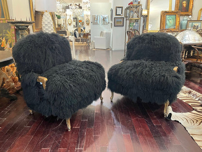 Pair of Niobe Shearling Lounge Chairs