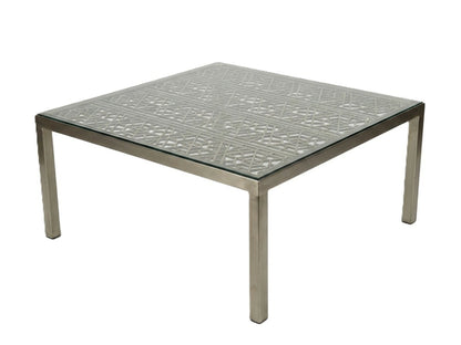Steel and Glass Industrial Modern Style Coffee Table