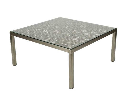 Steel and Glass Industrial Modern Style Coffee Table