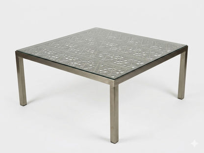 Steel and Glass Industrial Modern Style Coffee Table