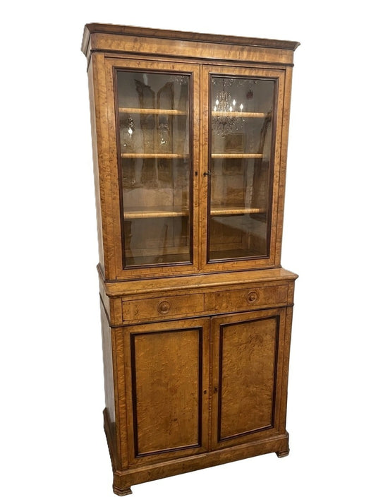 19th Century Italian Birdseye Maple Bookcase