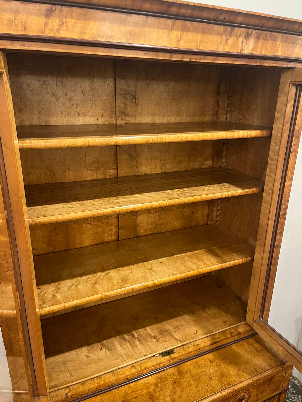 19th Century Italian Birdseye Maple Bookcase