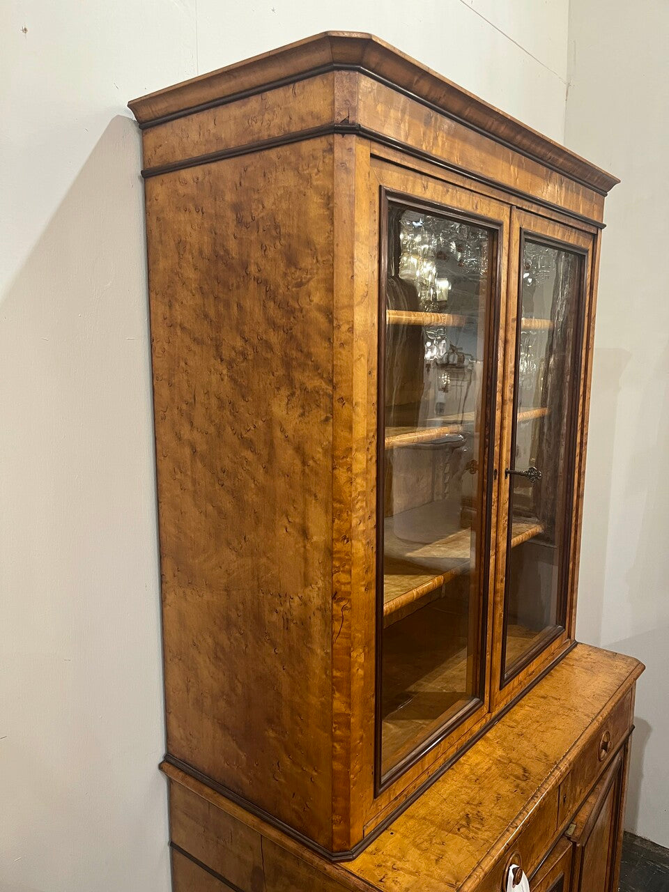 19th Century Italian Birdseye Maple Bookcase