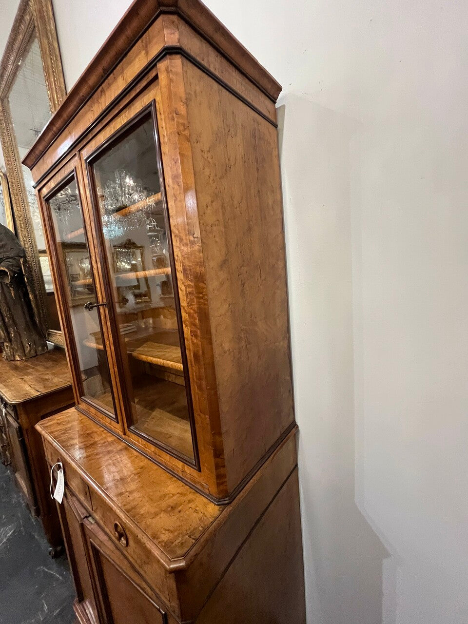 19th Century Italian Birdseye Maple Bookcase
