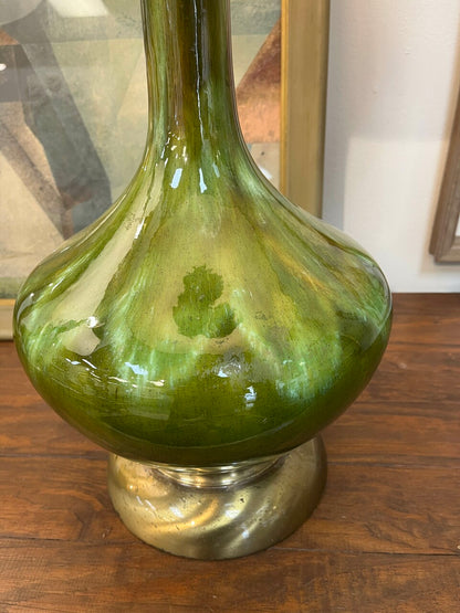 Pair of 70's Mid Century Modern Drip Glaze Lamps