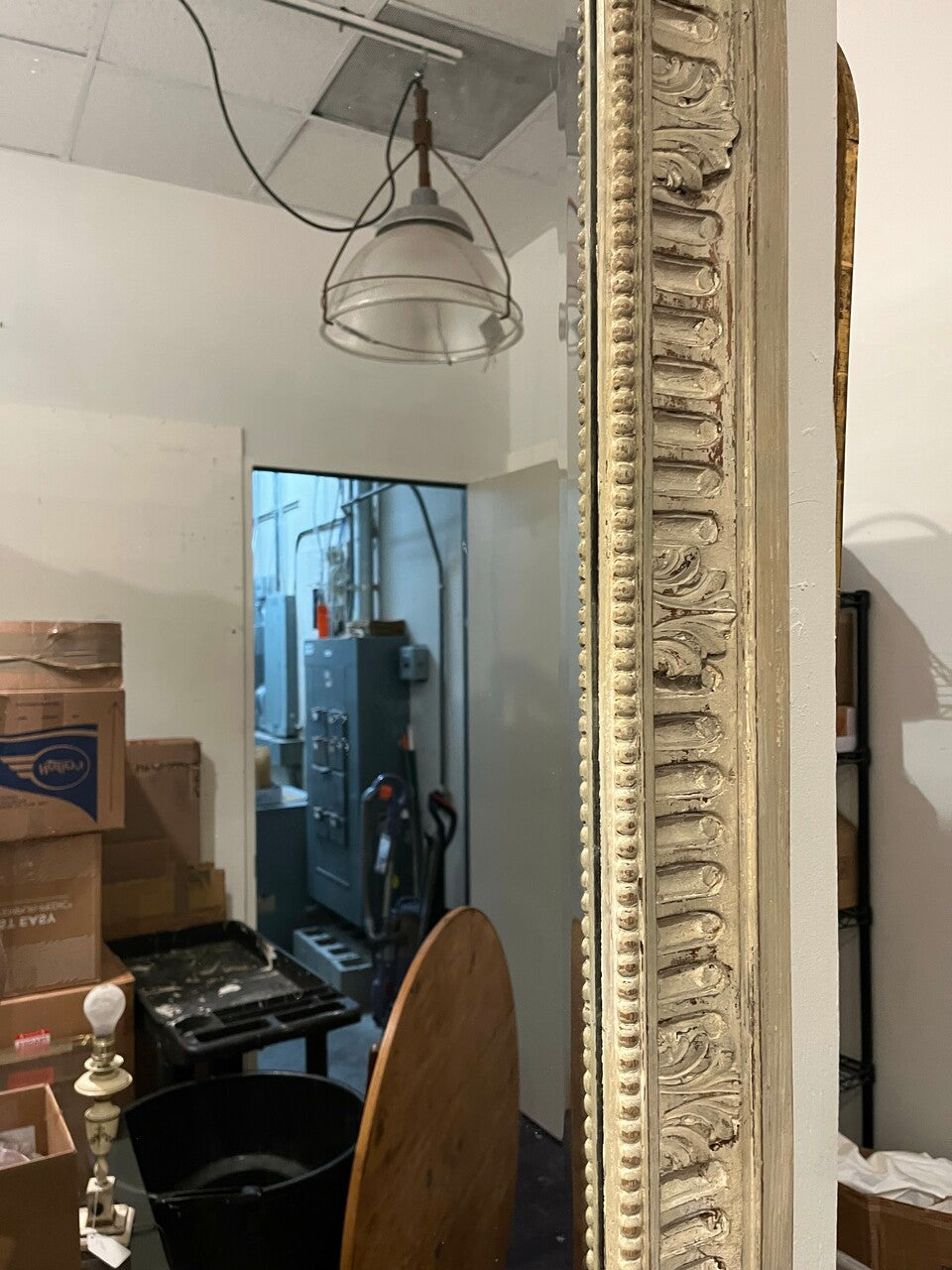 Large Carved Painted Continental Mirror