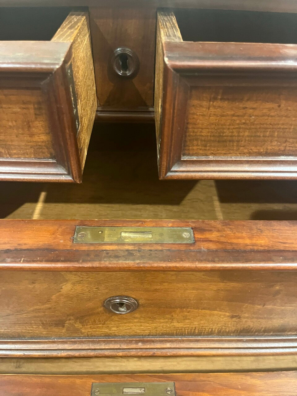 19th Century English Mahogany Chest with Marble Top