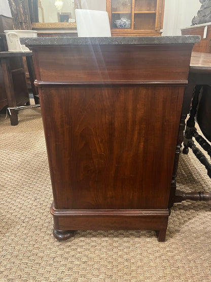 19th Century English Mahogany Chest with Marble Top