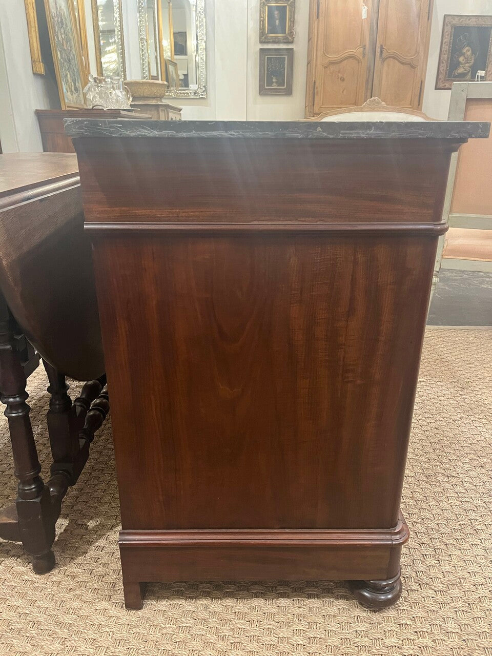 19th Century English Mahogany Chest with Marble Top