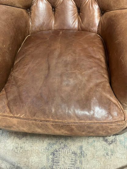 Ralph Lauren Leather Writer's Chair and Ottoman