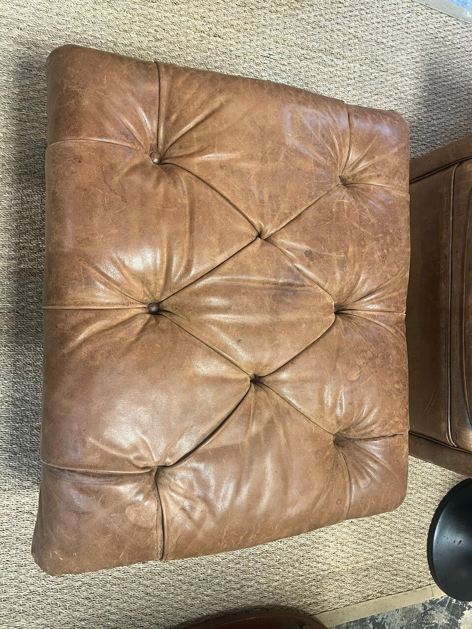 Ralph Lauren Leather Writer's Chair and Ottoman
