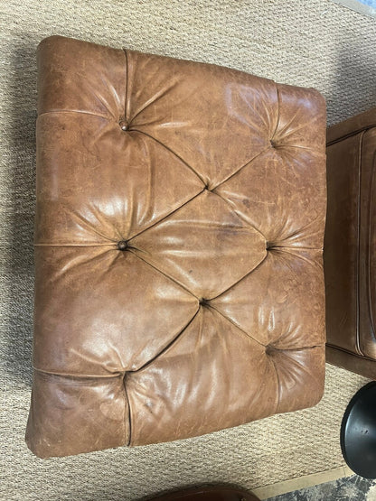 Ralph Lauren Leather Writer's Chair and Ottoman