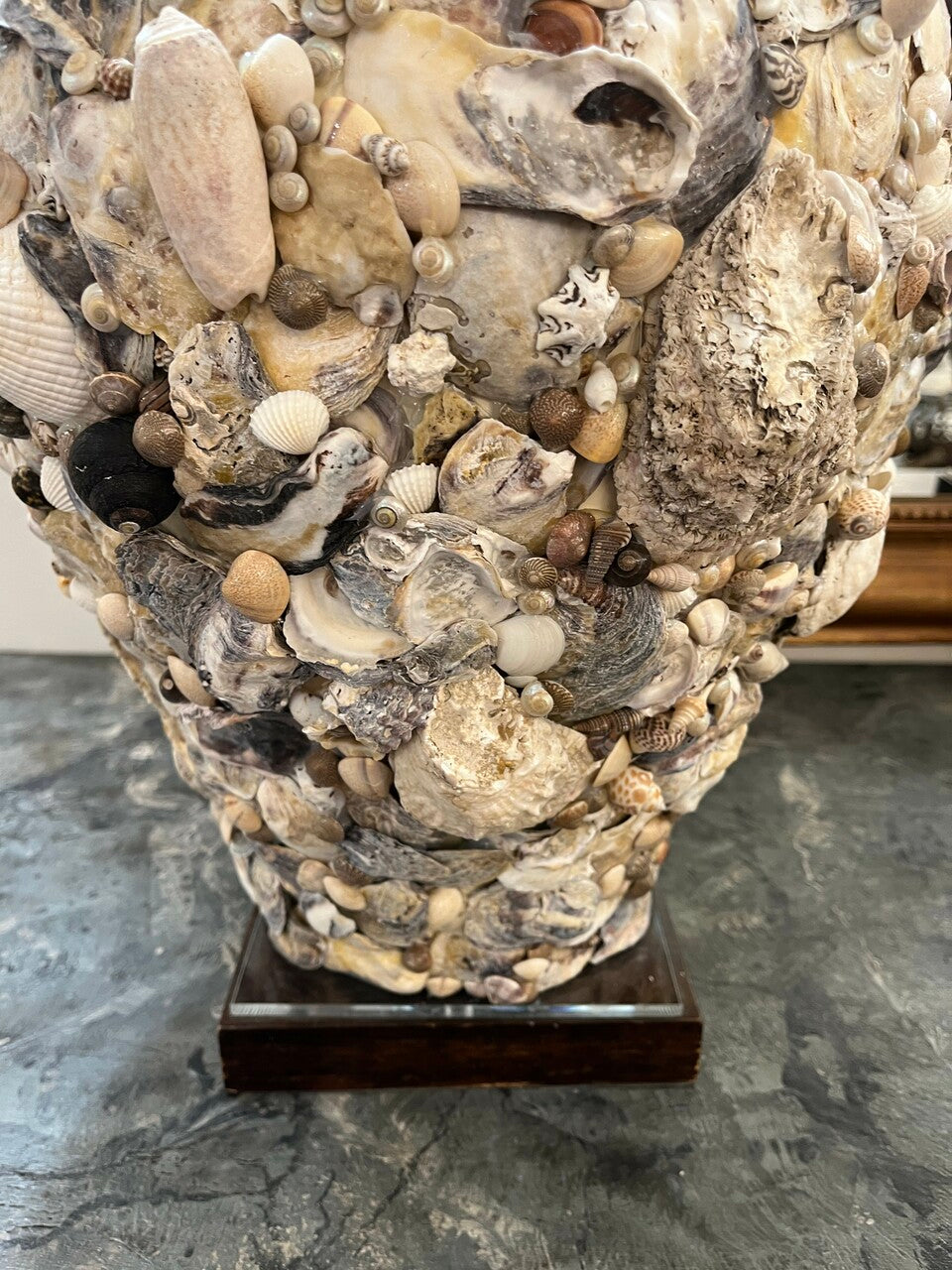 Pair of Artisan Made Seashell Table Lamps