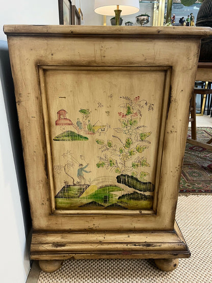 Hand Painted Chinoiserie 4 Drawer Chest