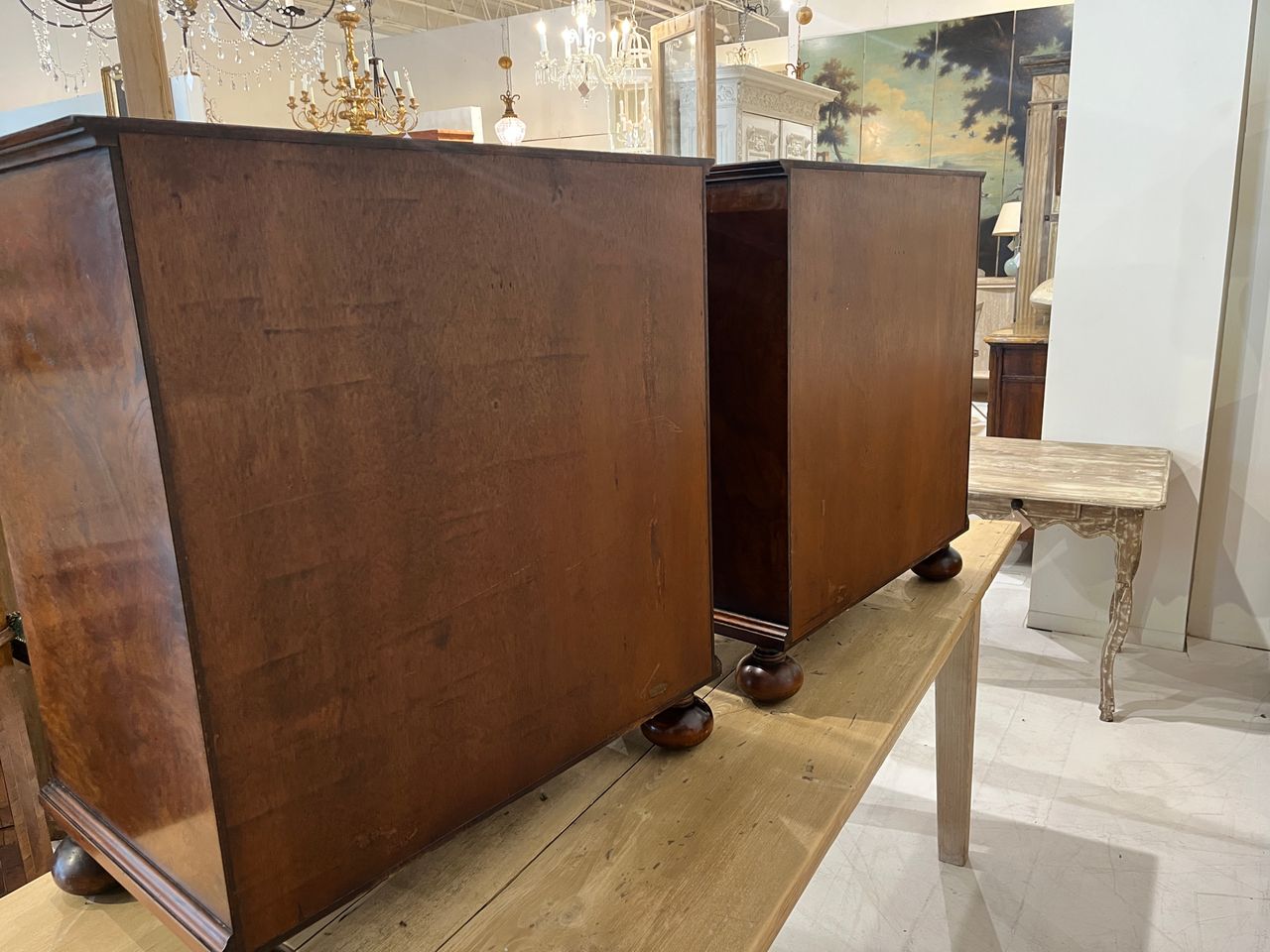 Pair of Walnut Burl Bachelor Chests