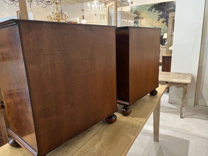 Pair of Walnut Burl Bachelor Chests