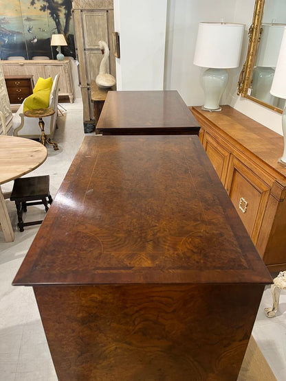 Pair of Walnut Burl Bachelor Chests