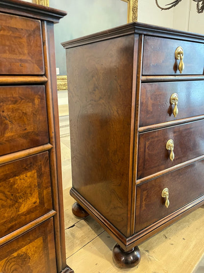 Pair of Walnut Burl Bachelor Chests