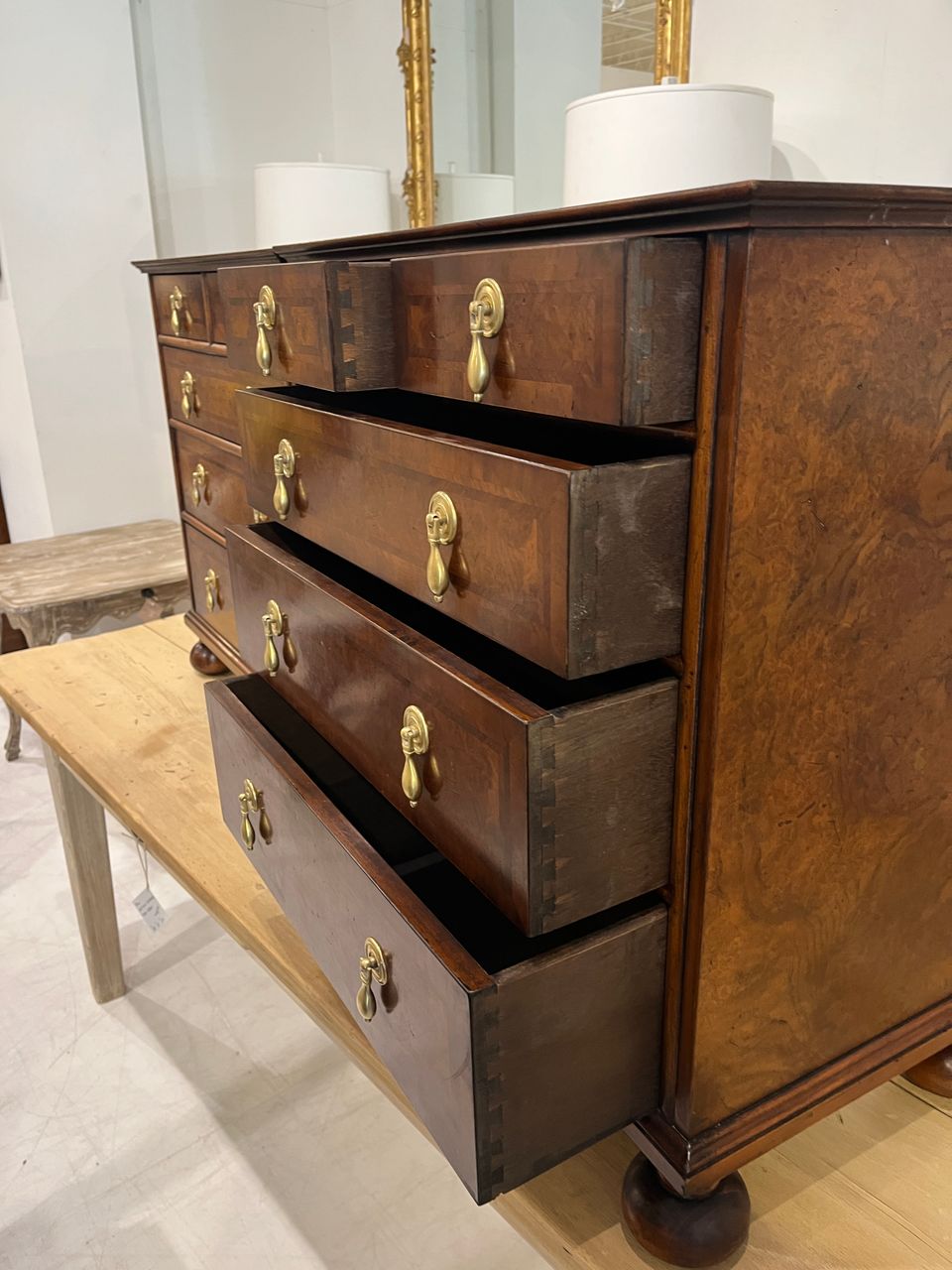 Pair of Walnut Burl Bachelor Chests