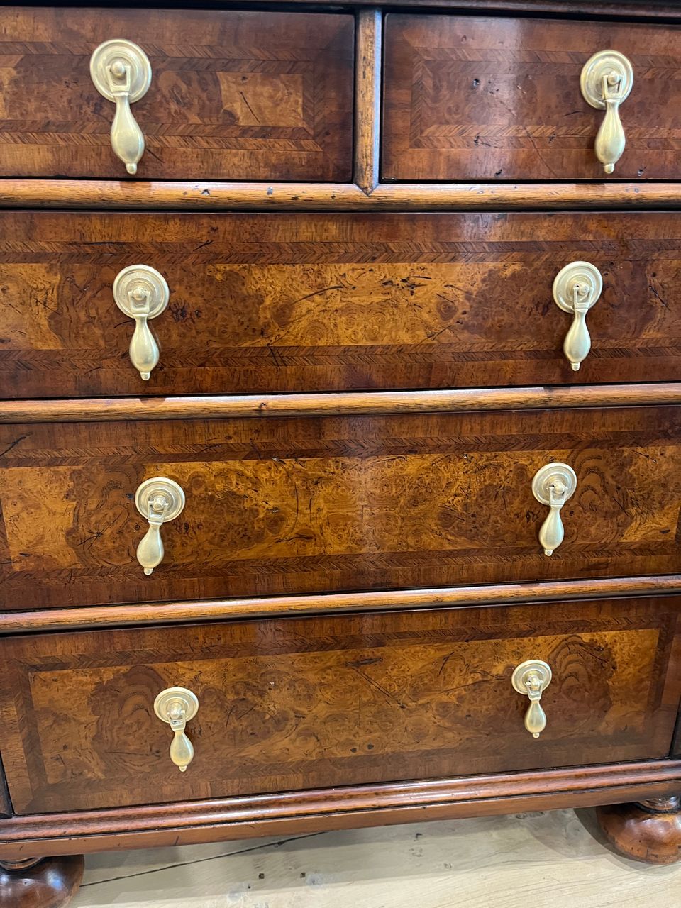 Pair of Walnut Burl Bachelor Chests
